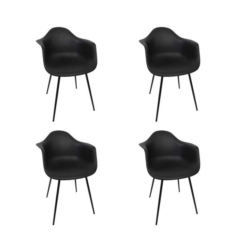 Lot de 4 fauteuils GUSTAV - Noir