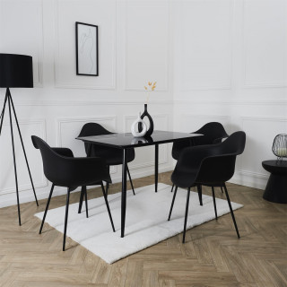 Lot de 4 fauteuils GUSTAV - Noir