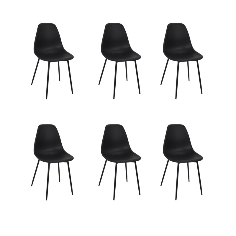 Lot de 6 chaises GUSTAV - Noir