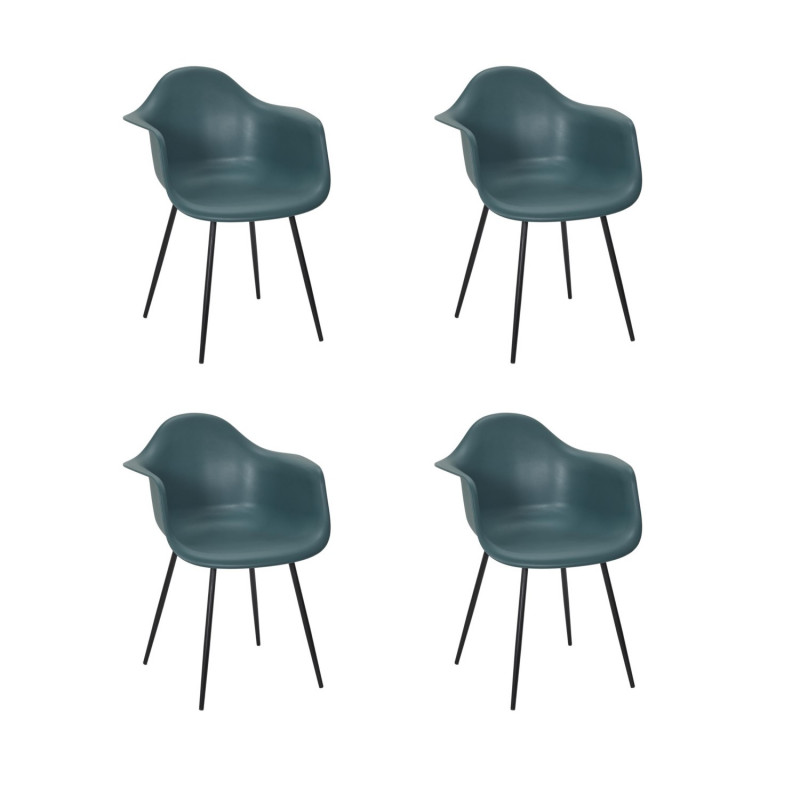 Lot de 4 fauteuils GUSTAV - Bleu