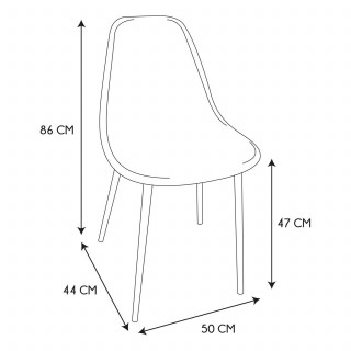 Lot de 4 chaises en bouclette FREYA - Blanc