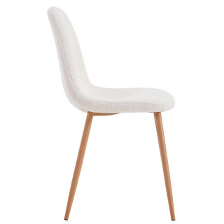 Lot de 4 chaises en bouclette FREYA - Blanc