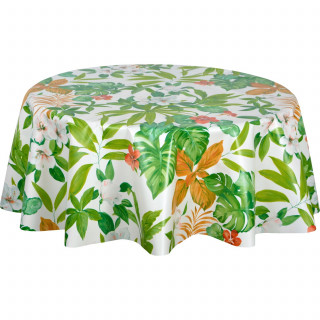 Nappe en toile cirée ronde motifs jungle ALOHA - Diam. 135 cm