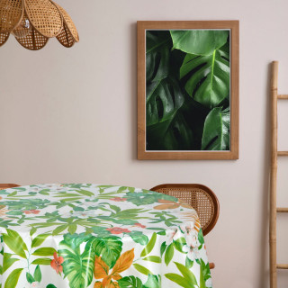 Nappe en toile cirée ronde motifs jungle ALOHA - Diam. 135 cm