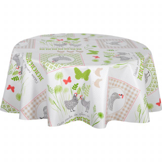 Nappe en toile cirée ronde motifs papillons JOSS - Diam. 135 cm