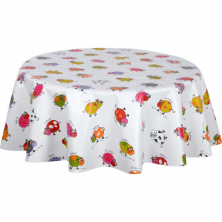 Nappe en toile cirée ronde VACHE - Diam. 135 cm