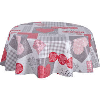 Nappe en toile cirée ronde HYTTE - Diam. 135 cm - Rouge