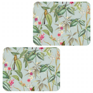 Lot de 2 sets de table motifs tropical BARBARA - 28 x 43 cm - Multicolore