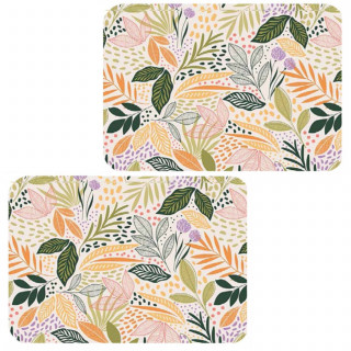 Lot de 2 sets de table motifs feuillage MAOLI - 28 x 43 cm - Multicolore