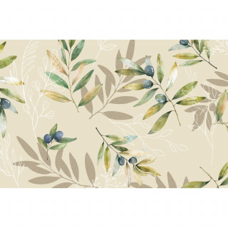 Lot de 2 sets de table motif provençal OLIBA - 28 x 43 cm - Beige et vert