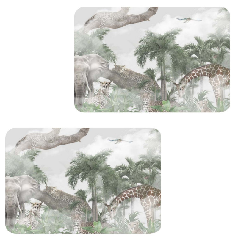Lot de 2 sets de table motifs animaux OLWEN - 28 x 43 cm