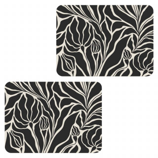 Lot de 2 sets de table LILITH - 28 x 43 cm - Noir et blanc