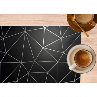 Lot de 2 sets de table avec encre métallique COPPER - 30 x 45 cm - Argent et noir