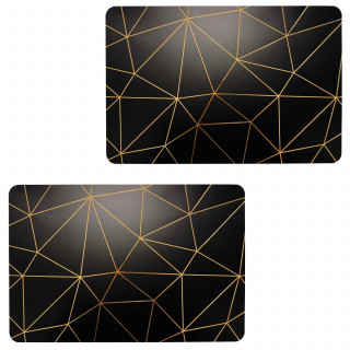 Lot de 2 sets de table avec encre métallique COPPER - 30 x 45 cm - Or et noir