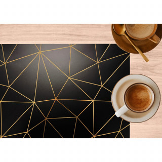 Lot de 2 sets de table avec encre métallique COPPER - 30 x 45 cm - Or et noir