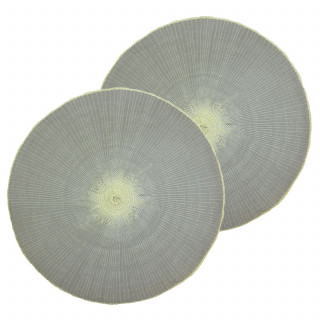 Lot de 2 sets de tables ronds en jute GREGE - Diam. 38 cm - Gris