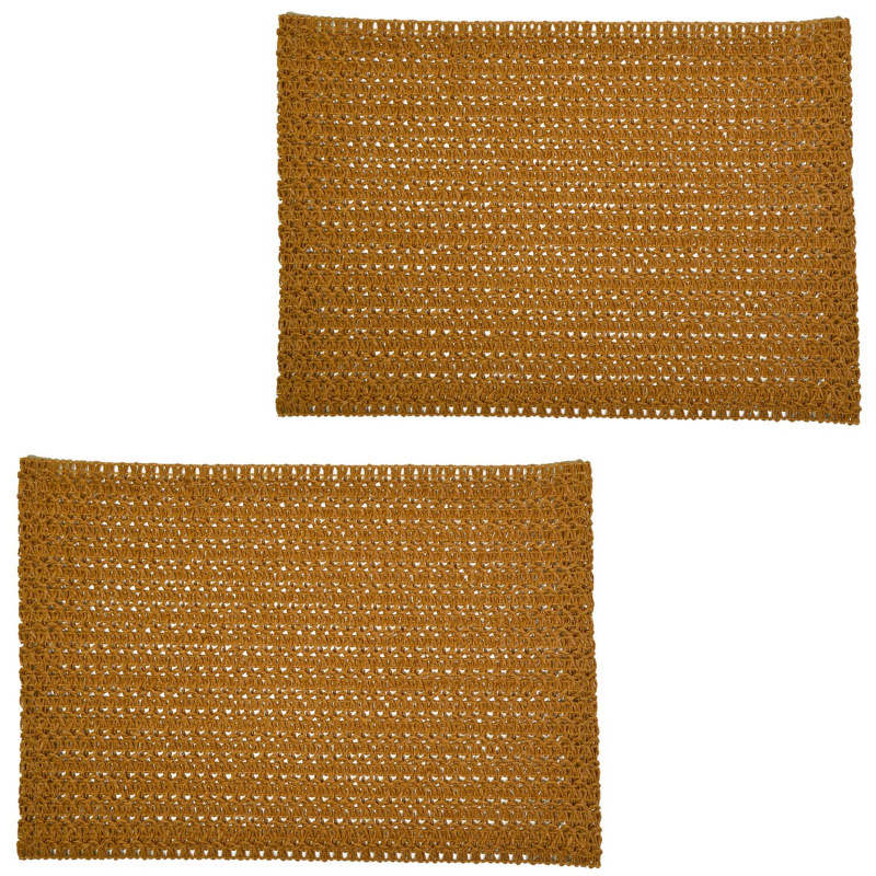 Lot de 2 sets de tables rectangles en jute TORSA - 31 x 45 cm - Marron