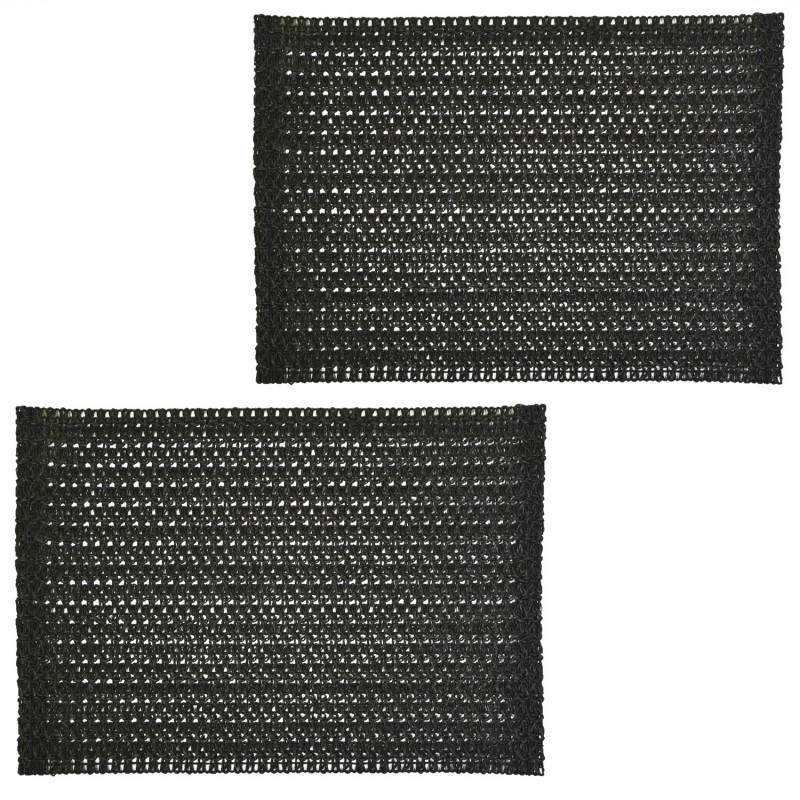 Lot de 2 sets de tables rectangles en jute TORSA - 31 x 45 cm - Noir