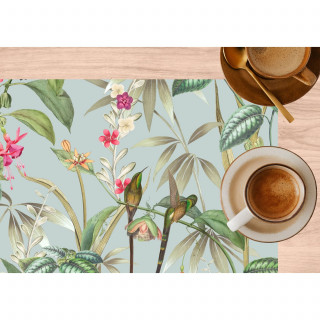 Lot de 6 sets de table motifs tropical BARBARA - 28 x 43 cm - Multicolore