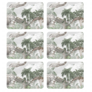 Lot de 6 sets de table motifs animaux OLWEN - 28 x 43 cm