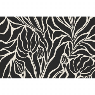 Lot de 6 sets de table LILITH - 28 x 43 cm - Noir et blanc