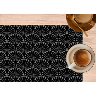 Lot de 6 sets de table avec encre métallique ROYA - 30 x 45 cm - Argent et noir