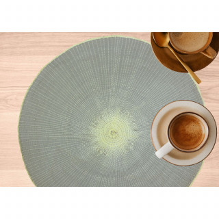 Lot de 6 sets de tables ronds en jute GREGE - Diam. 38 cm - Gris