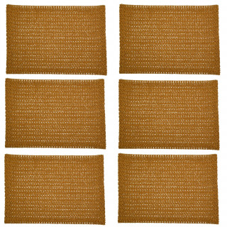 Lot de 6 sets de tables rectangles en jute TORSA - 31 x 45 cm - Marron
