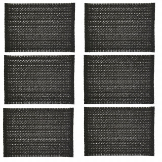 Lot de 6 sets de tables rectangles en jute TORSA - 31 x 45 cm - Noir