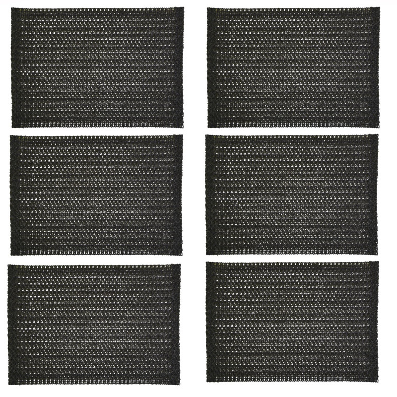 Lot de 6 sets de tables rectangles en jute TORSA - 31 x 45 cm - Noir