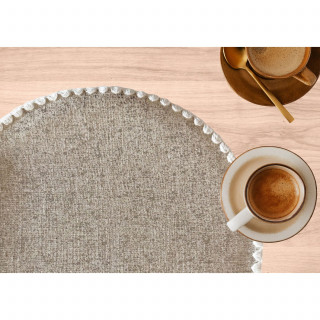 Lot de 6 sets de tables ronds en jute ALAGO - Diam. 38 cm - Argent