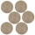 Lot de 6 sets de tables ronds en jute ALAGO - Diam. 38 cm - Or