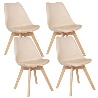 Lot de 4 Chaises design scandinave Baya - Beige