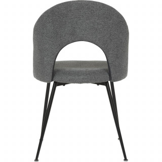 Lot de 4 chaises pieds métal assise tissu RAVEN - Gris