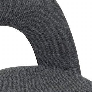 Lot de 4 chaises pieds métal assise tissu RAVEN - Gris
