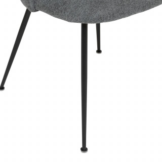 Lot de 4 chaises pieds métal assise tissu RAVEN - Gris