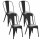 Lot de 4 chaises en métal NIKO - Noir