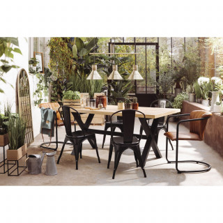 Lot de 4 chaises en métal NIKO - Noir