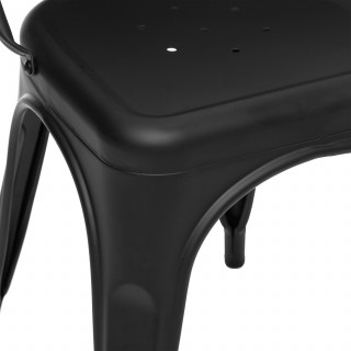 Lot de 4 chaises en métal NIKO - Noir