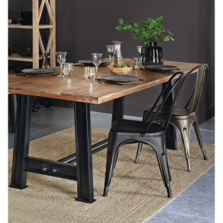 Lot de 4 chaises en métal NIKO - Noir