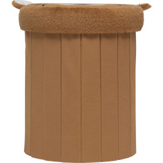 Pouf-coffre enfant imprimé léopard ANOKI - Marron