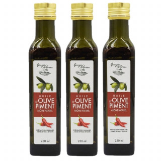 Lot 3x Huile d'olive au piment - Bouteille 250ml