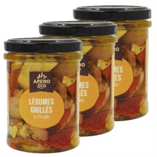 Lot 3x Mélange de légumes grillés à l'huile - Bocal 180g