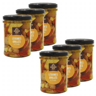 Lot 6x Mélange de légumes grillés à l'huile - Bocal 180g