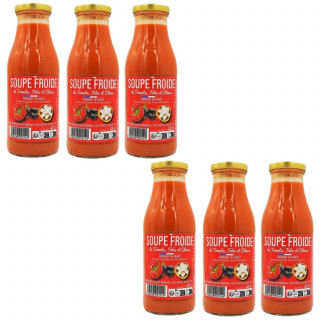 Lot 6x Soupe froide de tomates, feta et olives - Bouteille 480ml