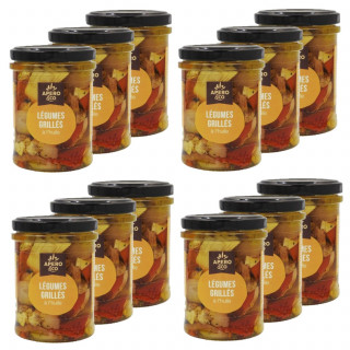 Lot 12x Mélange de légumes grillés à l'huile - Bocal 180g
