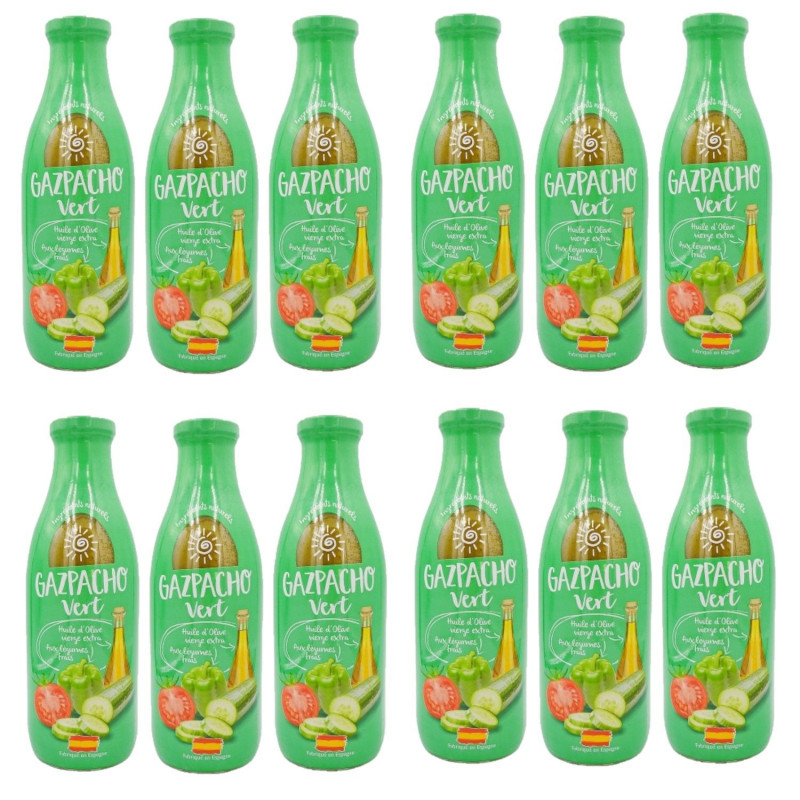 Lot 12x Gaspacho vert - Bouteille 1L