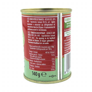 Double concentré de tomates - Zéro résidu de pesticides - Conserve 140g