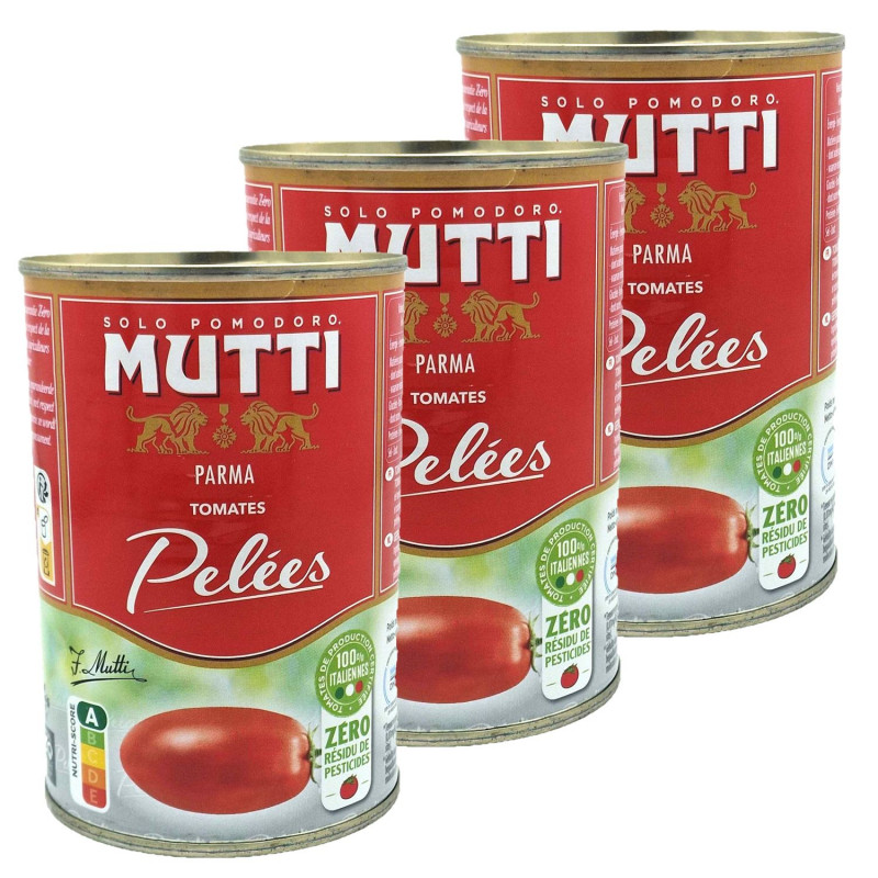 Lot 3x Tomates pelées - Zéro résidu de pesticides - Conserve 400g Lot 3x Tomates pelées - Zéro résidu de pesticides - Conserve 400g