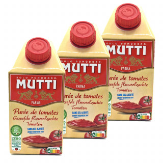 Lot 3x Purée de tomates - Zéro résidu de pesticides - Brique 500g